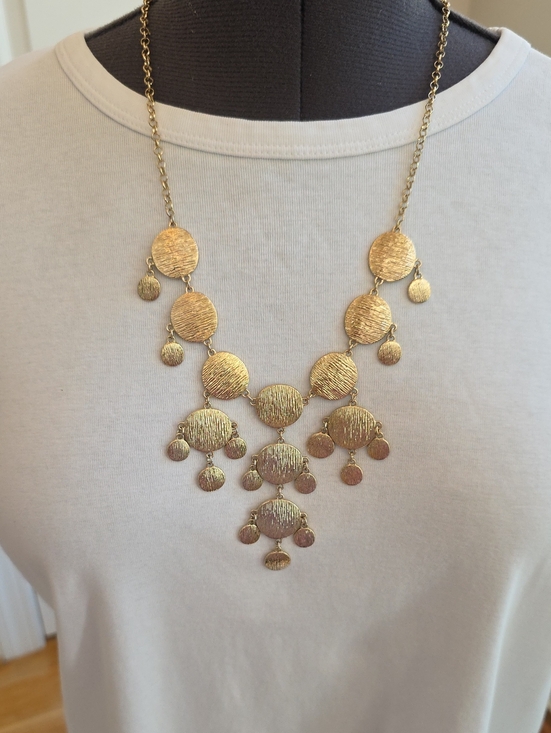 Bancroft Jewelry - Bancroft Gold Textured Disc Bib Necklace*